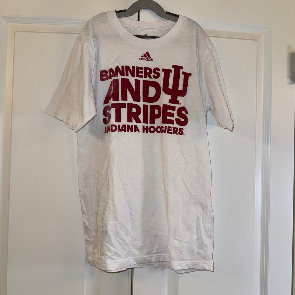 Adidas Indiana Hoosiers Banners and Stripes Youth T Shirt XL
